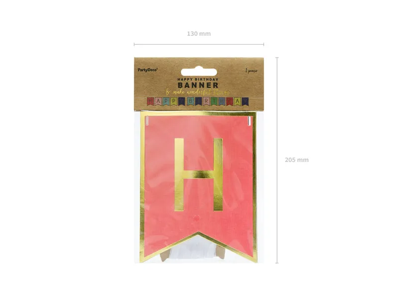 Banner "Happy Birthday" bunt | 15x175cm