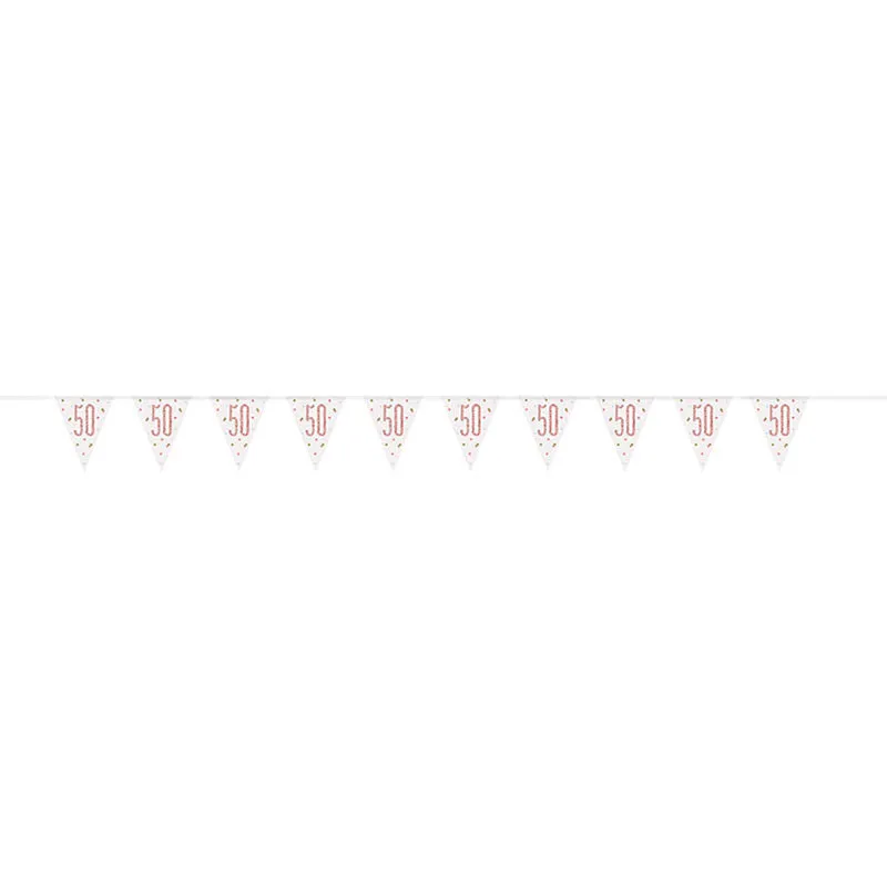 Wimpelkette Happy Birthday Glitz 274 cm Rosegold #50