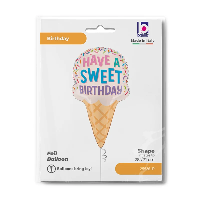 Shape Folienballon "Have a sweet Birthday" Eis | 71 cm