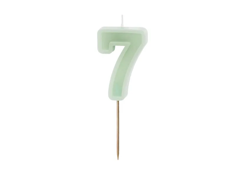 Zahlenkerze #7 | 6 cm Grün