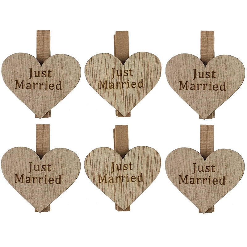 Riffelmacher Dekoklammern "Just married" 4,5 cm 07532| 6 tlg.