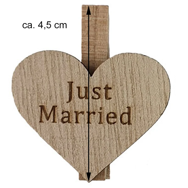 Riffelmacher Dekoklammern "Just married" 4,5 cm 07532| 6 tlg.