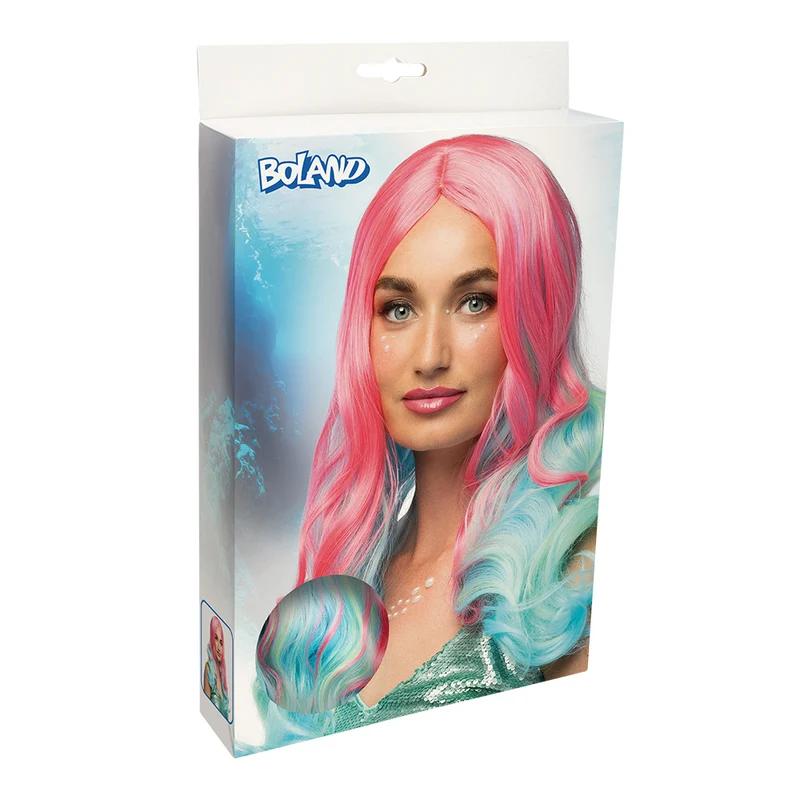 Meerjungfrau Perücke "Nixie" für Damen | Pink Türkis