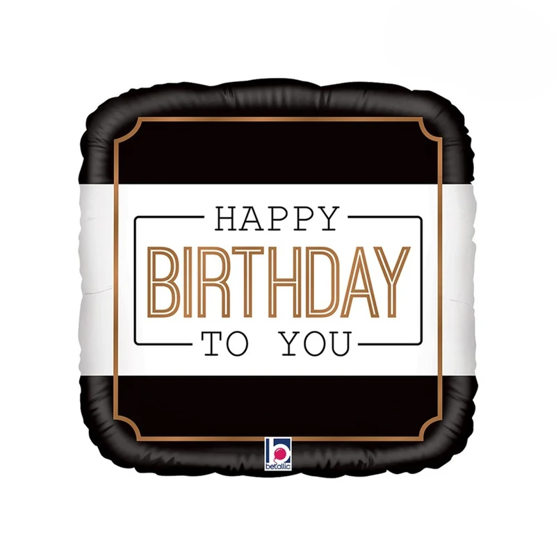 18"/Ø46cm Folienballon Eckig "Happy Birthday to you"