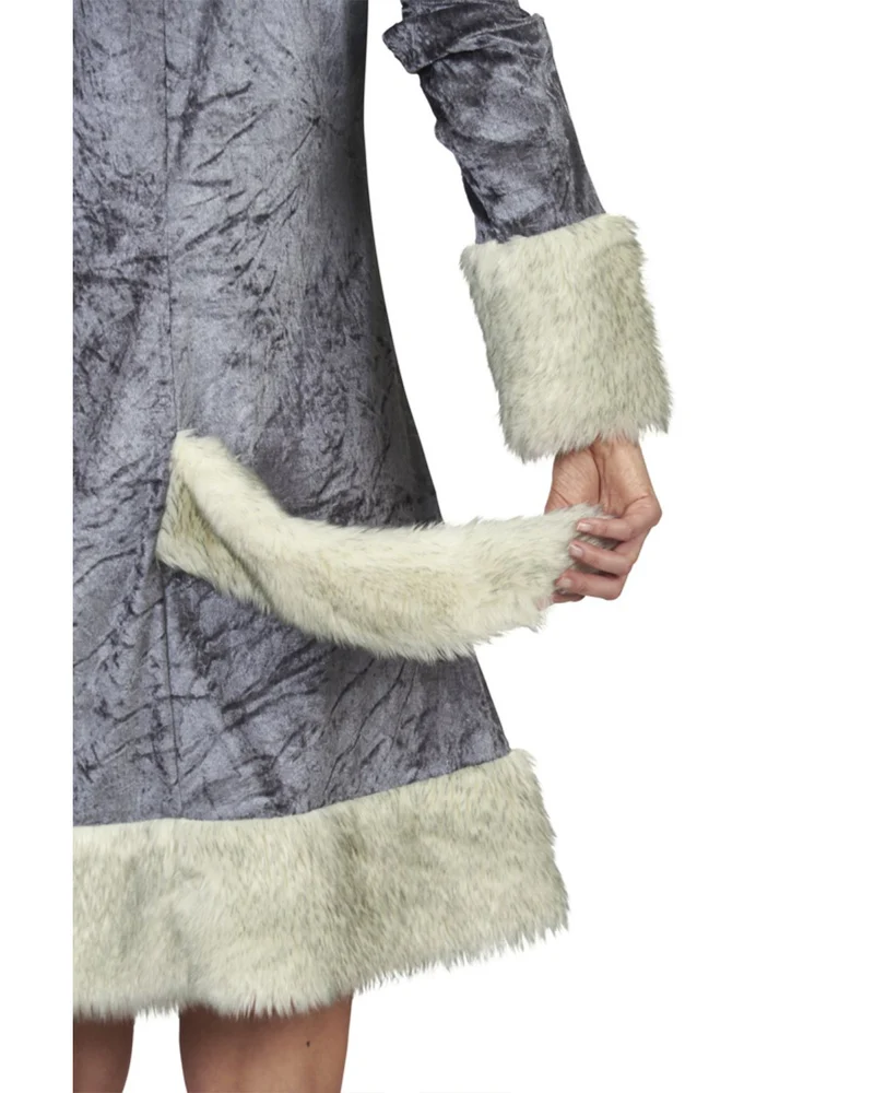 Silberfuchs Tierkostüm für Damen | Grau Weiß
