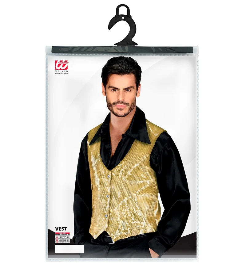 Pailletten Weste für Herren | Gold