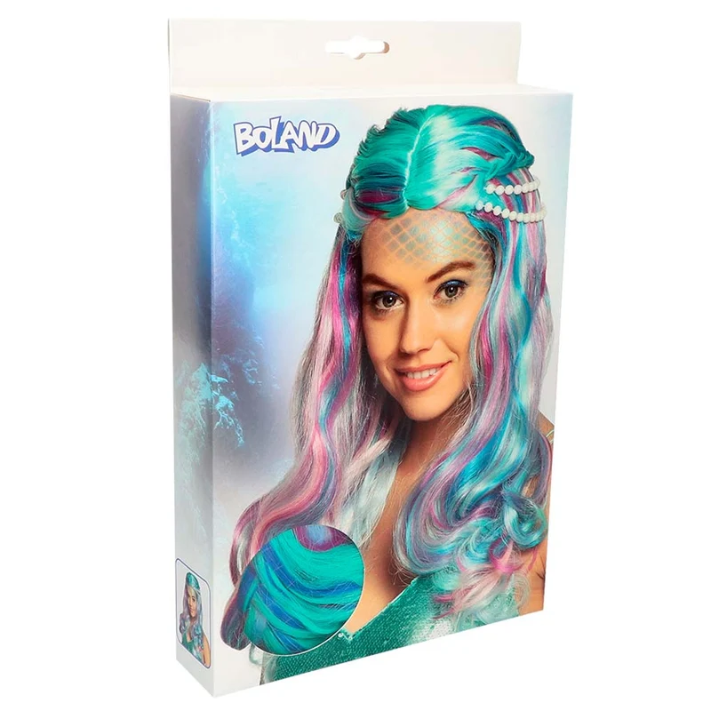 Meerjungfrau Perücke "Sea Pearl" für Damen | Türkis