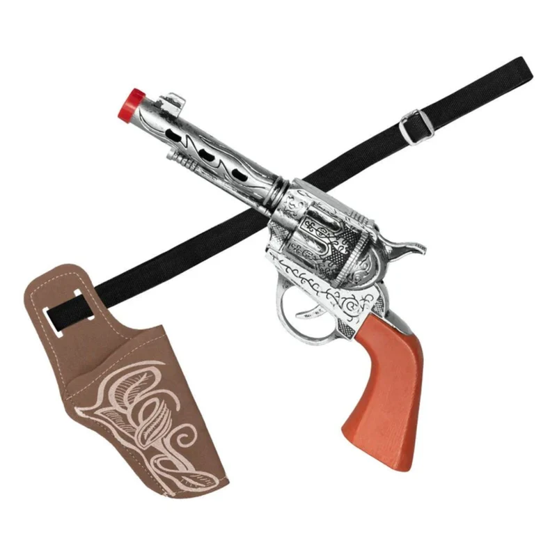 Kostüm-Set "Cowboy" 3-tlg. für Kinder | Spielzeug-Pistole 23 cm, Gürtel 100 cm und Halfter