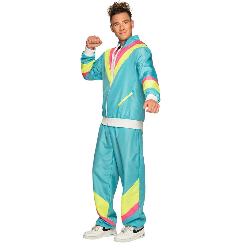 Trainingsanzug "Retro Man" für Herren | Neonblau - UV