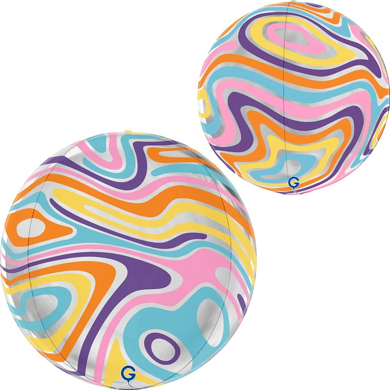 15"/38cm 4D Folienballon Globe Marble