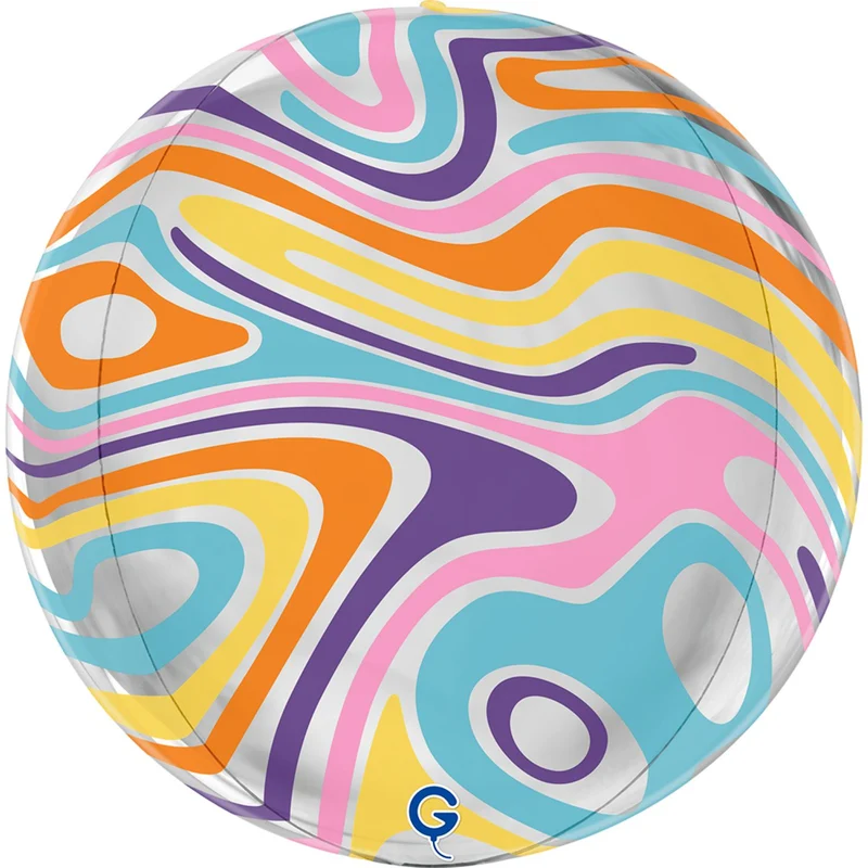 15"/38cm 4D Folienballon Globe Marble