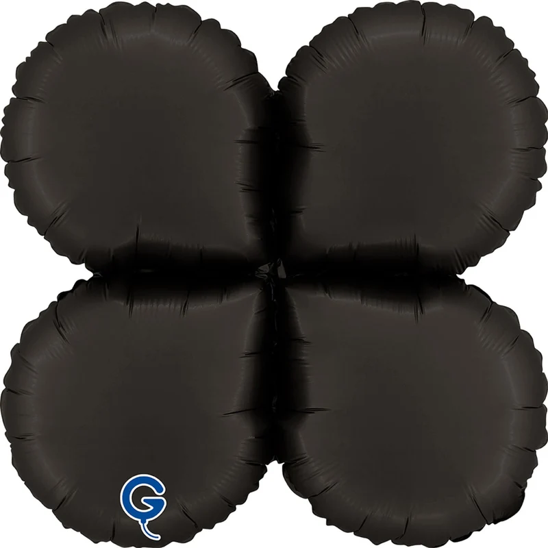 19" Folienballon Base Drops | 48 cm - Satin Schwarz (NUR LUFT)