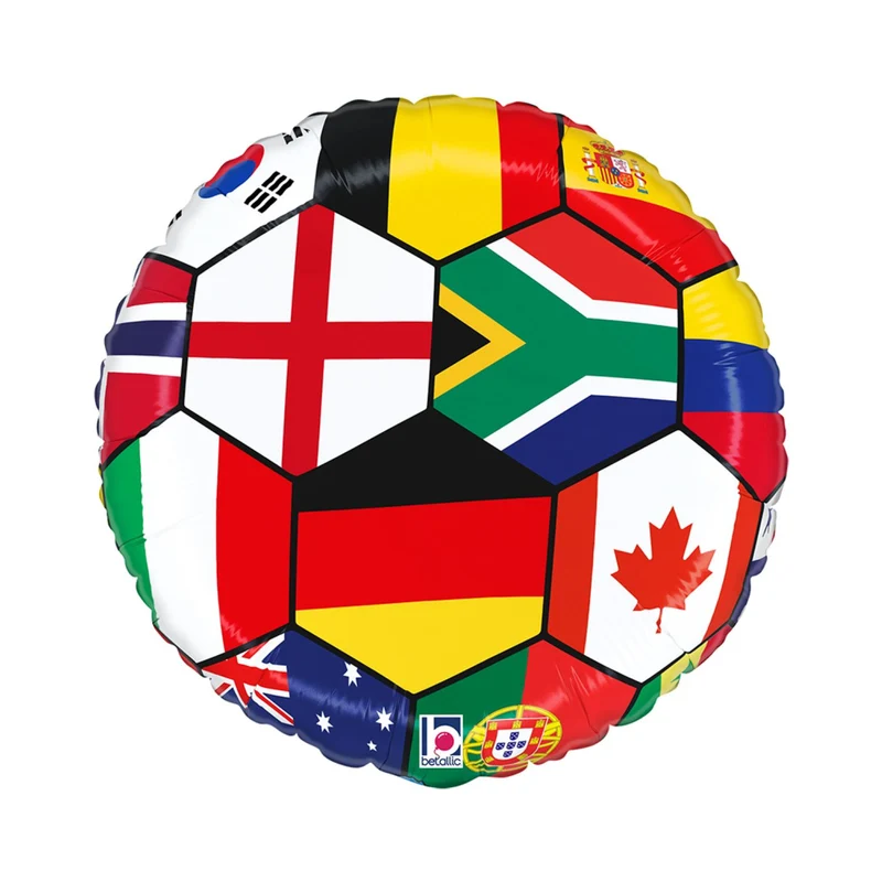 18"/Ø46cm Folienballon Fußball Länder