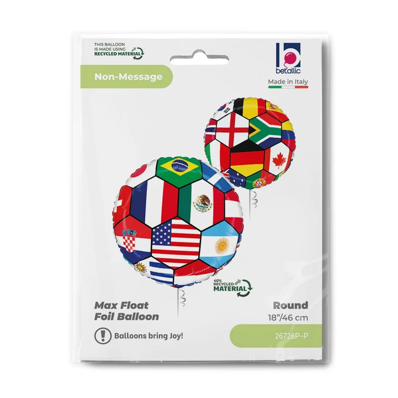 18"/Ø46cm Folienballon Fußball Länder