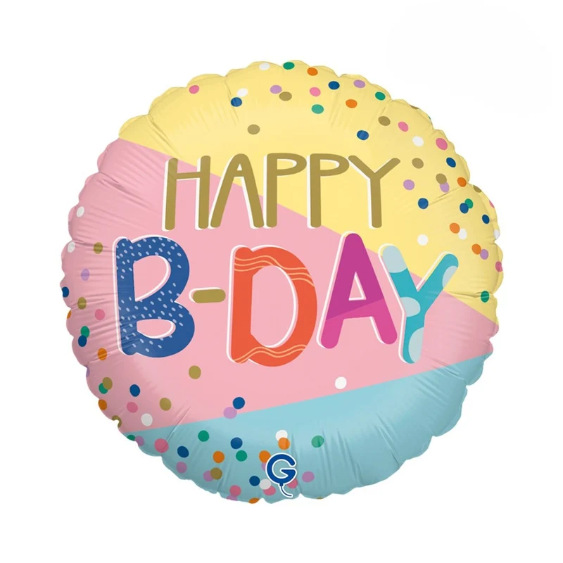 18"/Ø46cm Folienballon Happy B-Day