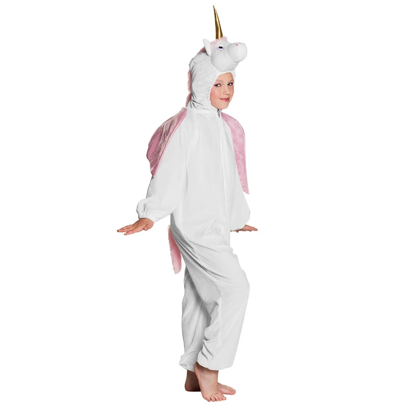 Einhorn Kostüm für Kinder bis 140 cm | Weiß