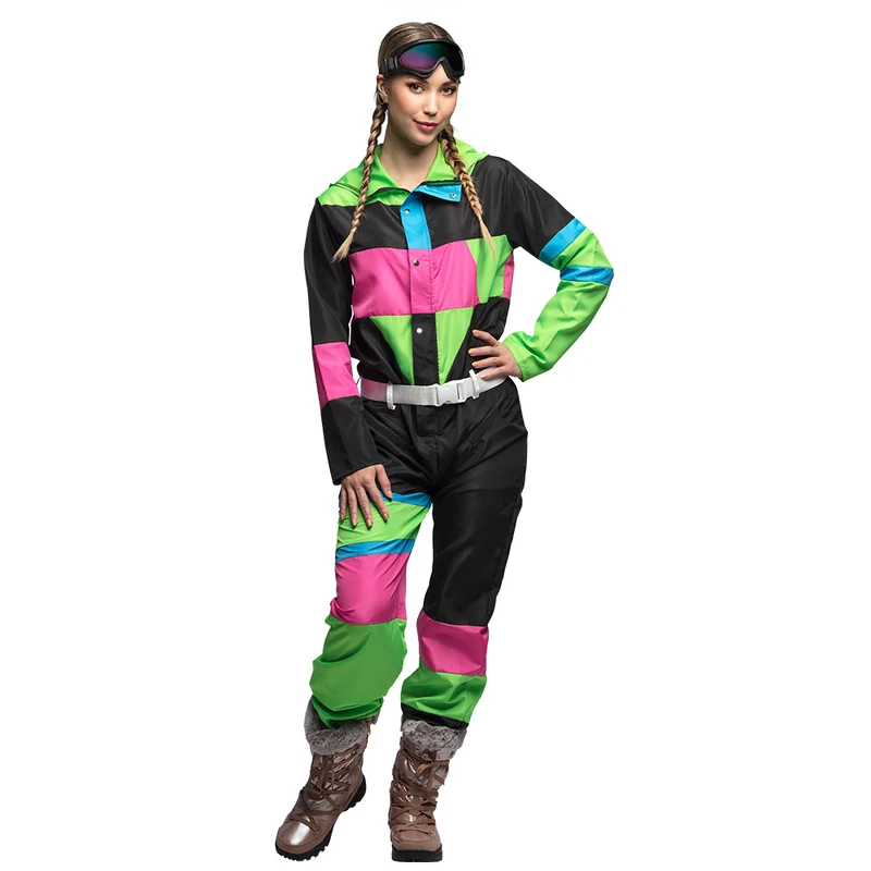 Skianzug "80´s" für Damen 3-tlg. | Schwarz