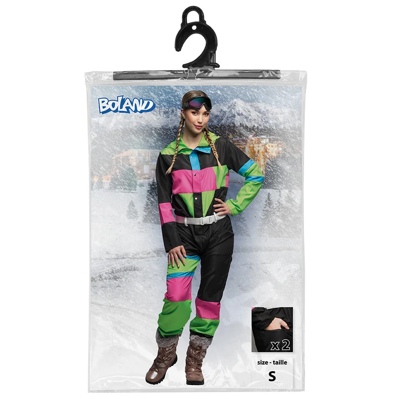 Skianzug "80´s" für Damen 3-tlg. | Schwarz