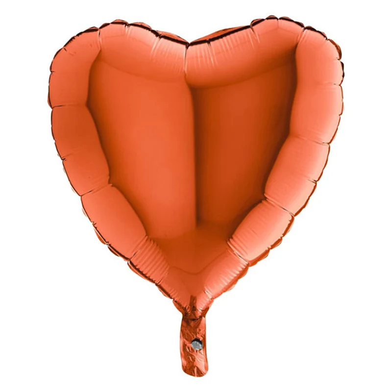 18"/Ø46cm Herz Folienballon Uni | Orange