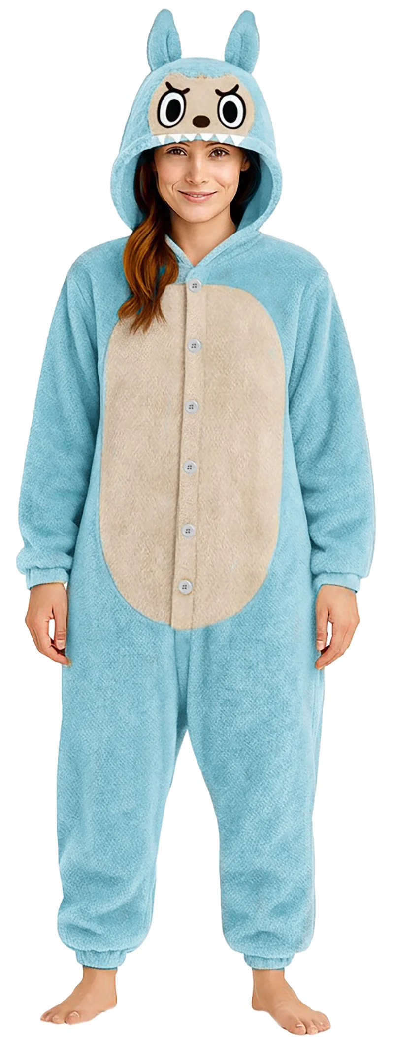 Pyjama Tierkostüm "Lulu Monster" für Erwachsene | Blau