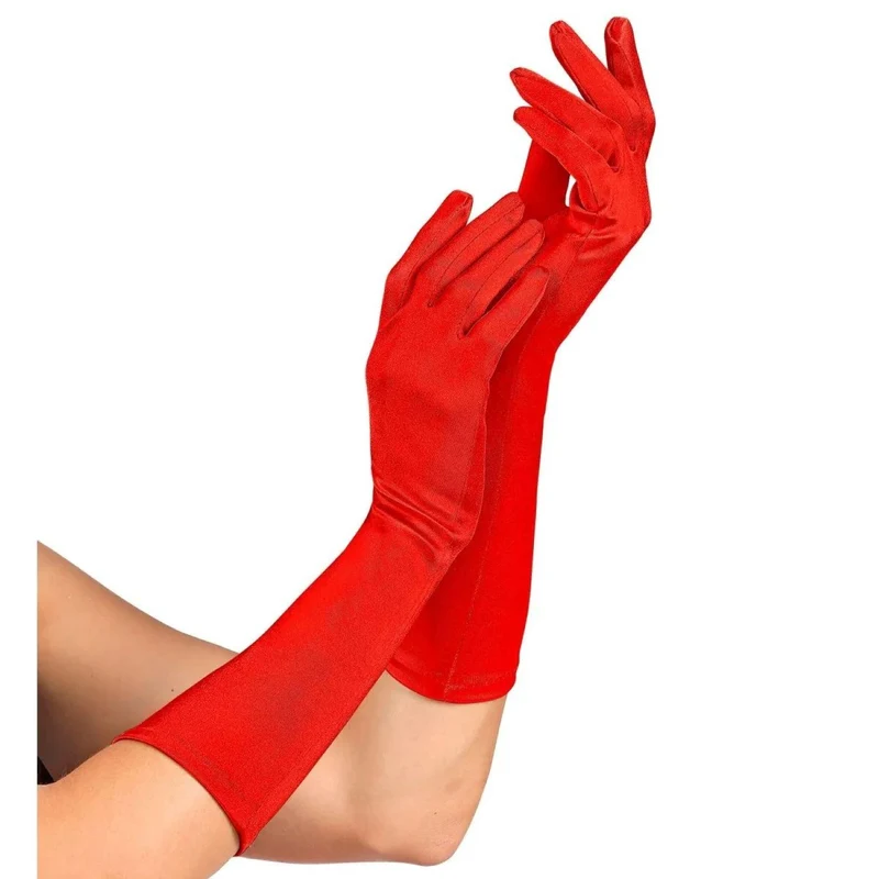 Satin Handschuhe "Amsterdam" 40 cm | Rot