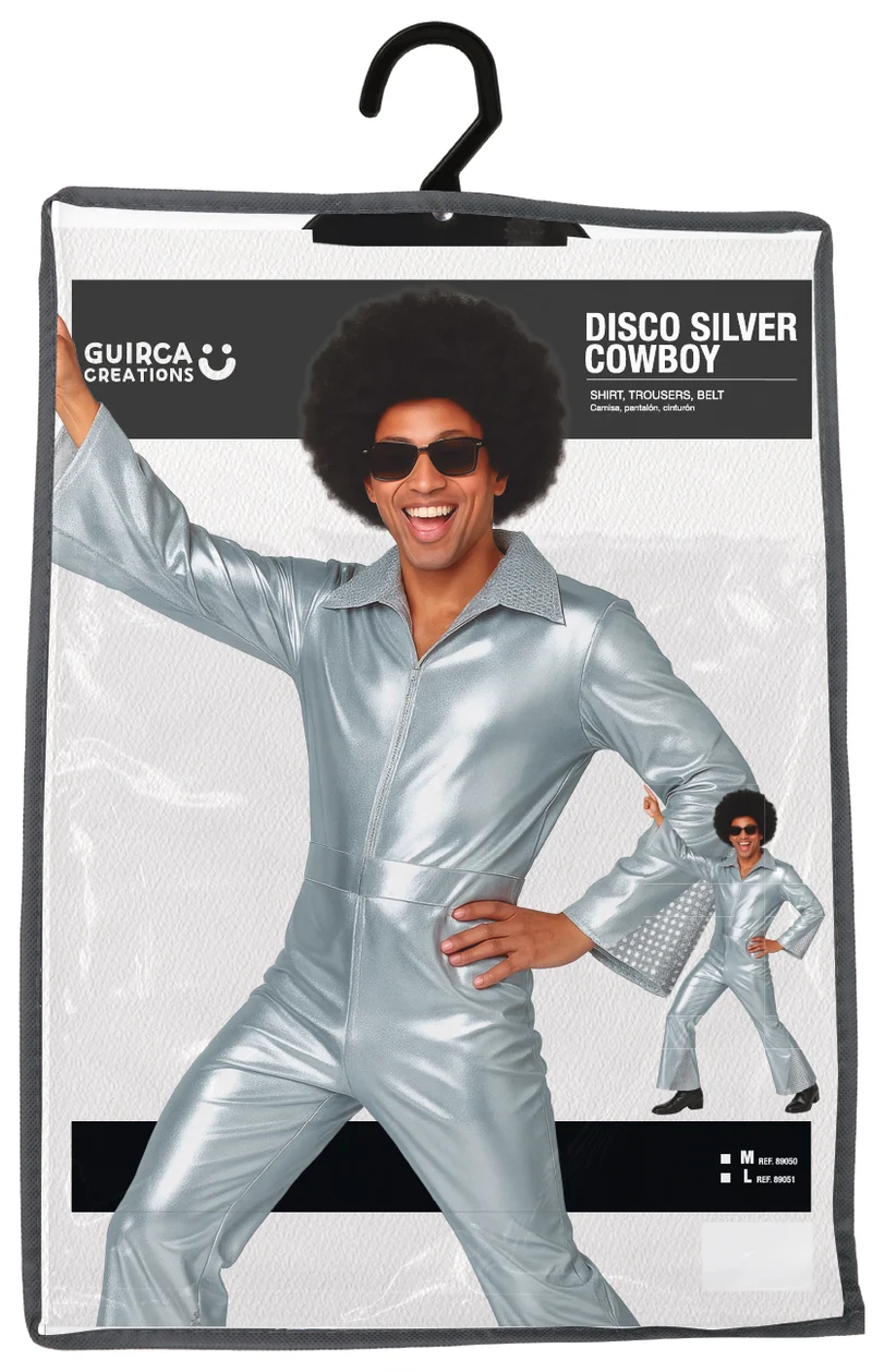 70er Jahre "Disco Star" Kostüm für Herren | Silber