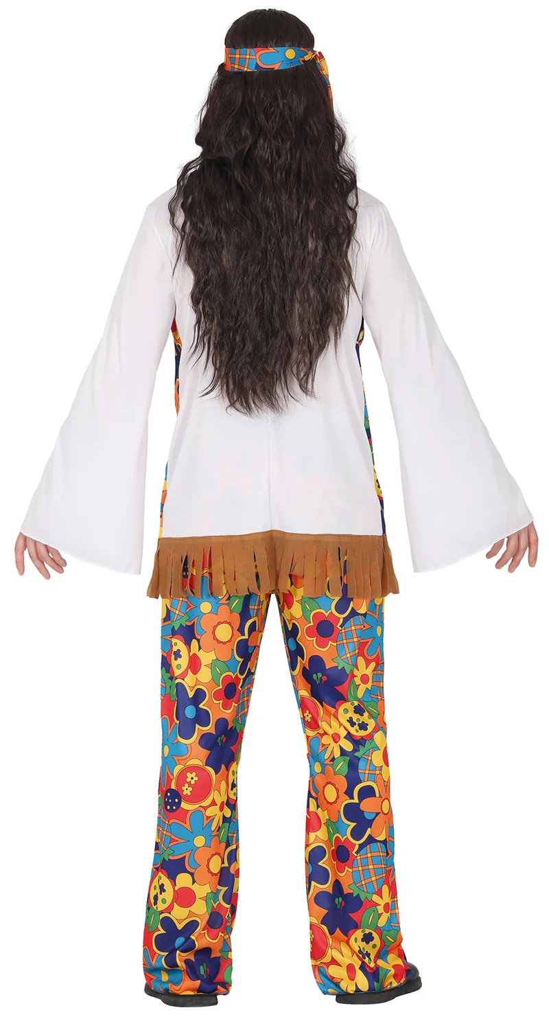 70er Jahre Hippie Flower Kostüm für Herren | 3-tlg.