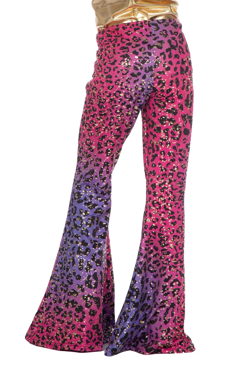Hippiehose "Panther" glitzernd für Mädchen | Lila Rosa - Disco