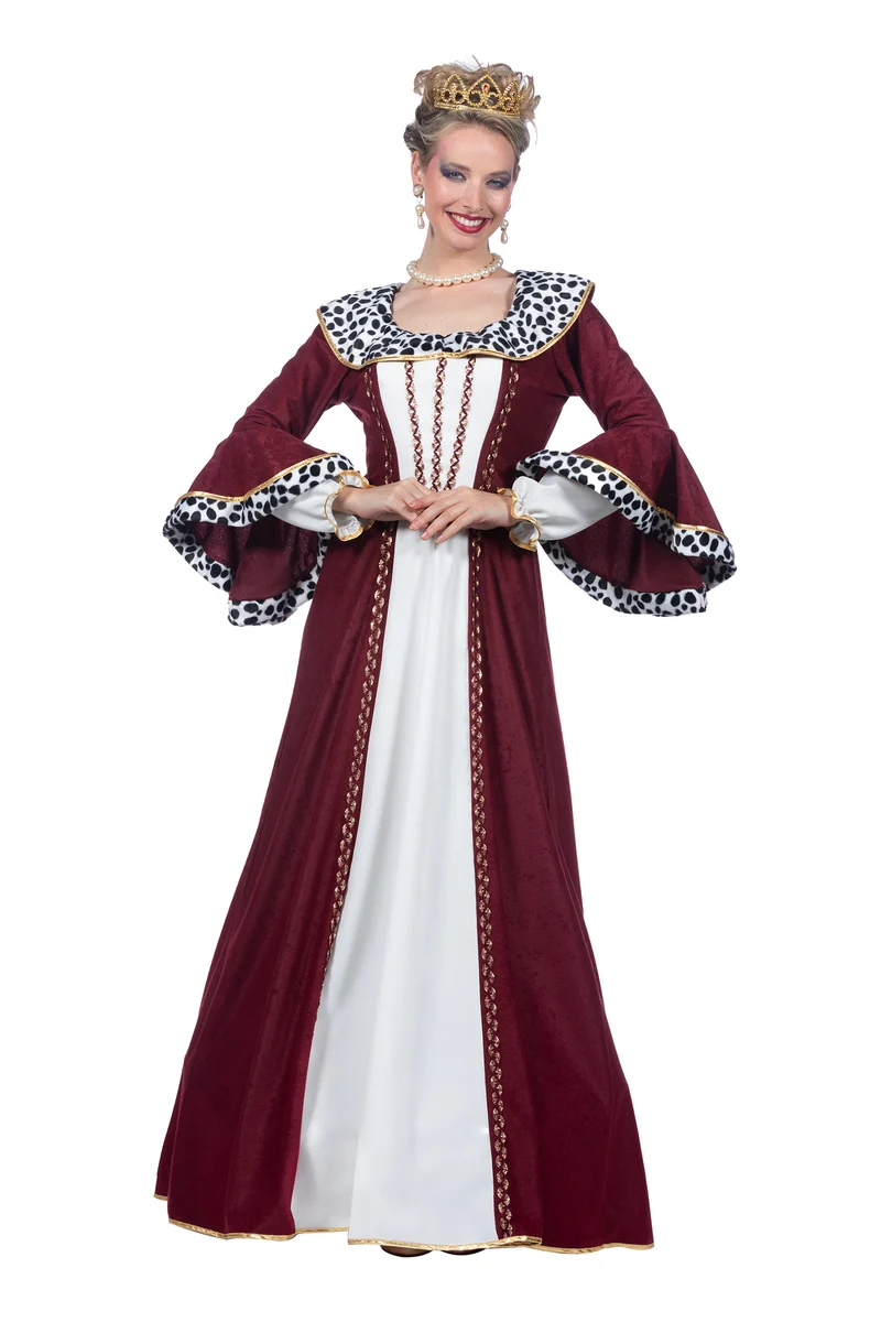 Königin "Malika" Kostüm für Damen | Rot - Kleid