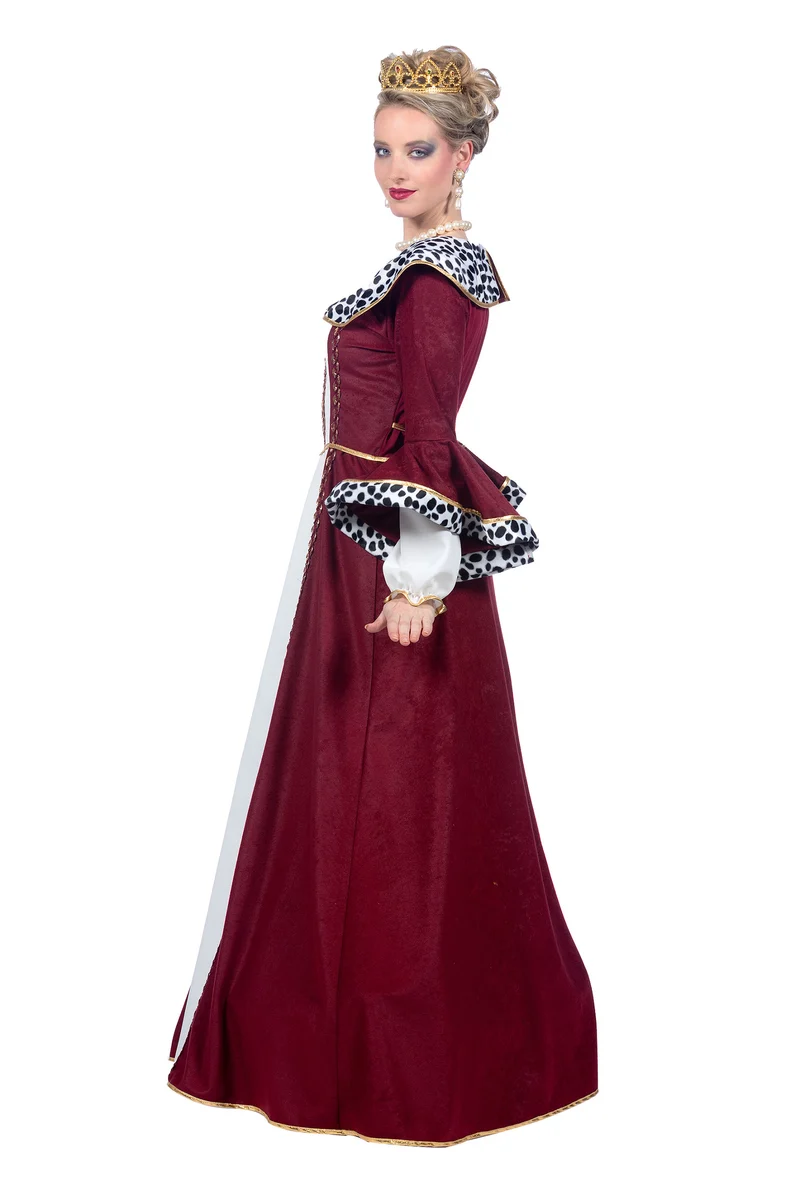 Königin "Malika" Kostüm für Damen | Rot - Kleid