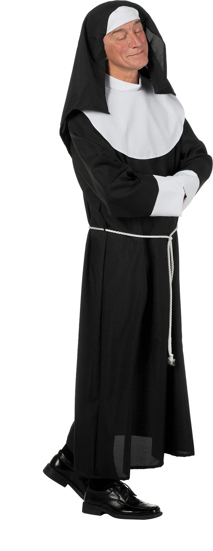 Nonne Kostüm für Herren 3-tlg. | Schwarz Weiß - Spaßkostüm