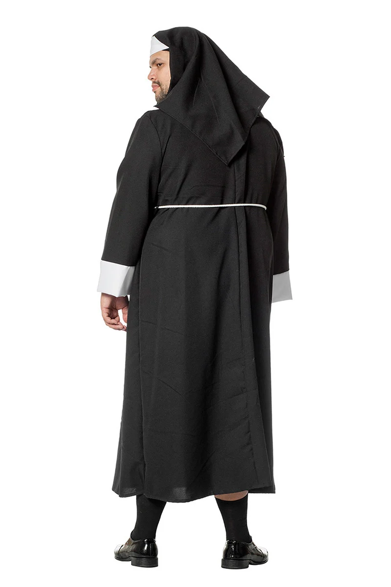 Nonne Kostüm für Herren 3-tlg. | Schwarz Weiß - Spaßkostüm