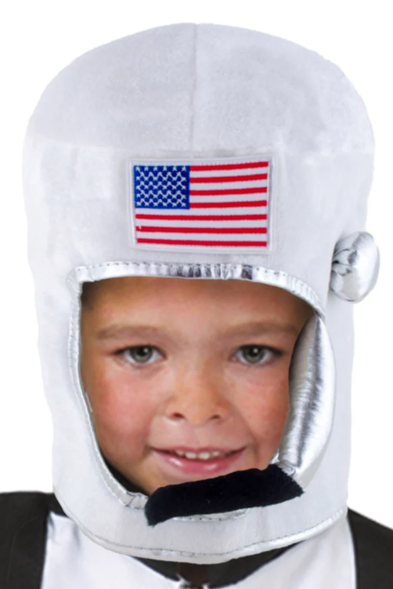 Astronauten Helm für Kinder | Weiß - Zubehör Weltraum Kostüm