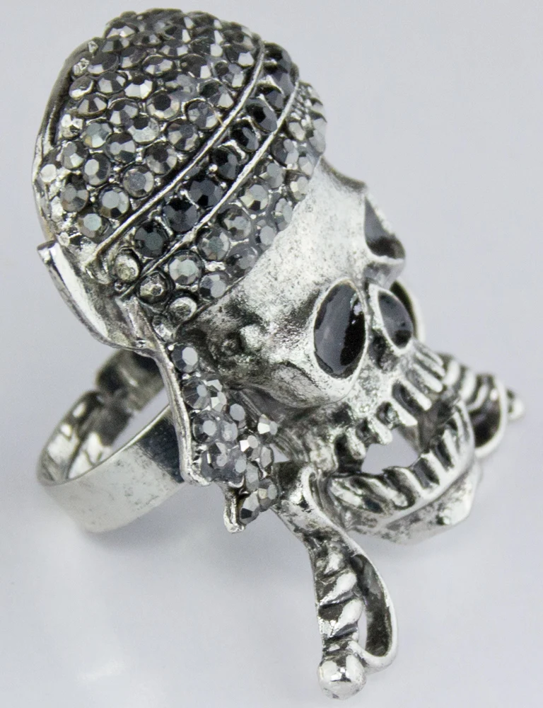 Piraten Totenkopf Skull Ring - Silber