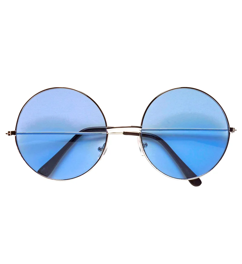 "Hippie" Partybrille XL - Rund | Blau