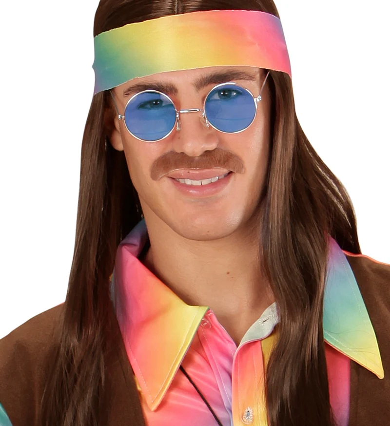 "Hippie" Partybrille XL - Rund | Blau