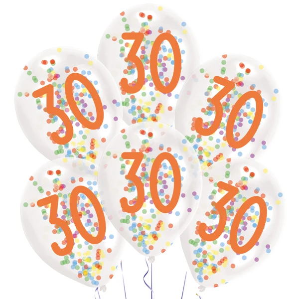 "Confetti Birthday" Luftballon | 6Stk./ Ø27,5cm