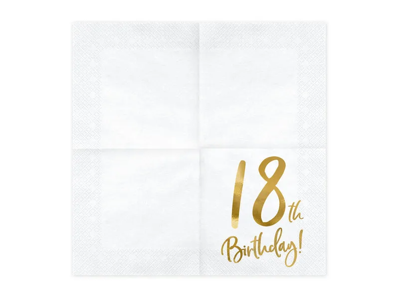 Servietten "Birthday Gold" 20Stk./33x33cm | #18