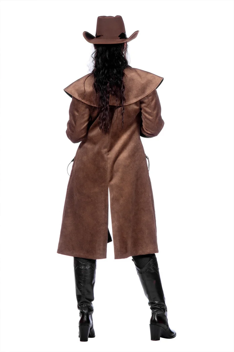 Authentischer Western Mantel "Jane" für Damen | Braun - Cowgirl