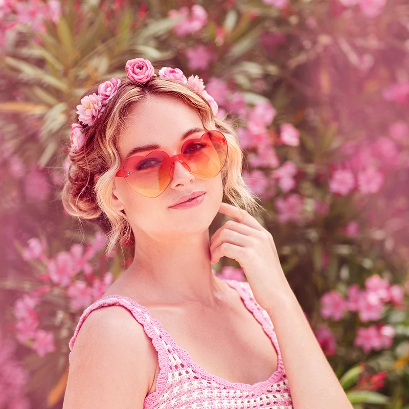 Partybrille "Festival Hearts" Herzbrille | Orange