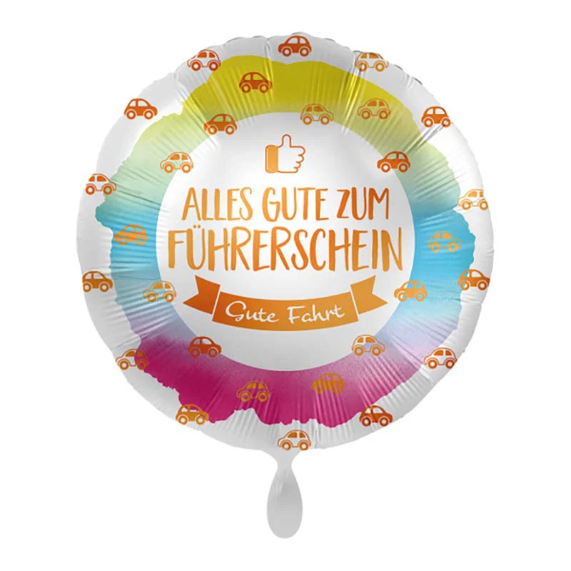 18"/Ø43cm Folienballon "Alles Gute zum Führerschein"