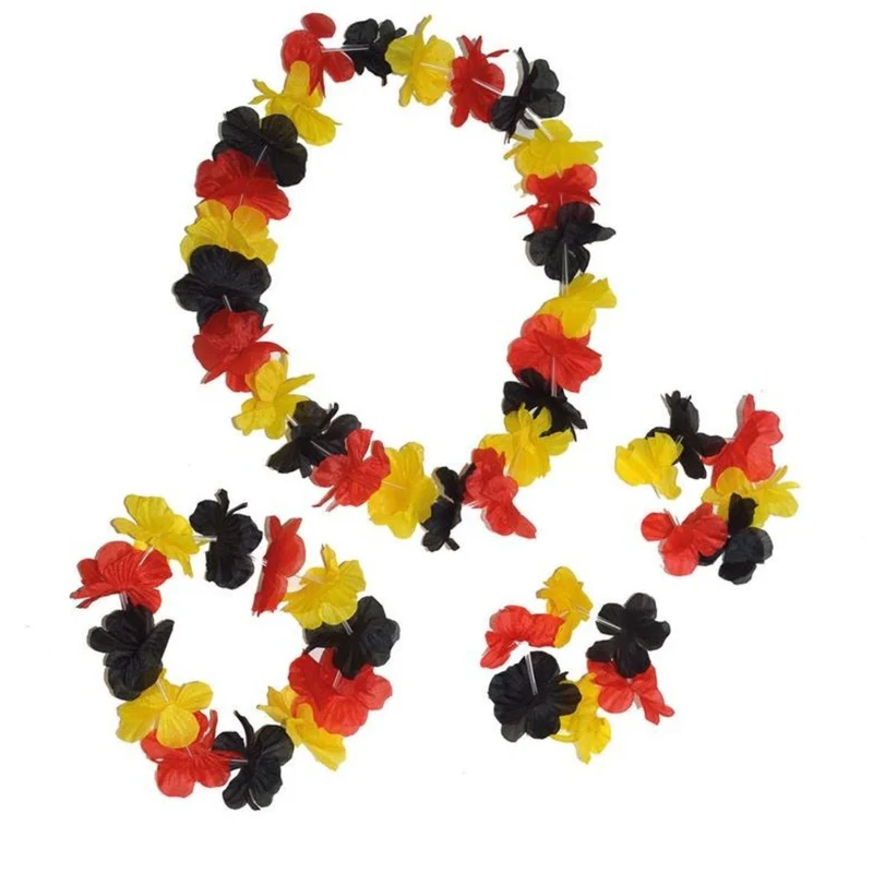Deutschland Fan Artikel "Blumenkranz Set" 4-teilig | Lei-Ketten