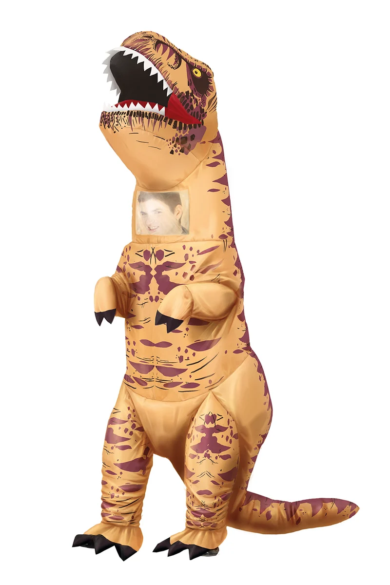 Aufblasbares Dinosaurier Kostüm für Erwachsene | Einheitsgröße 52-54 (L)