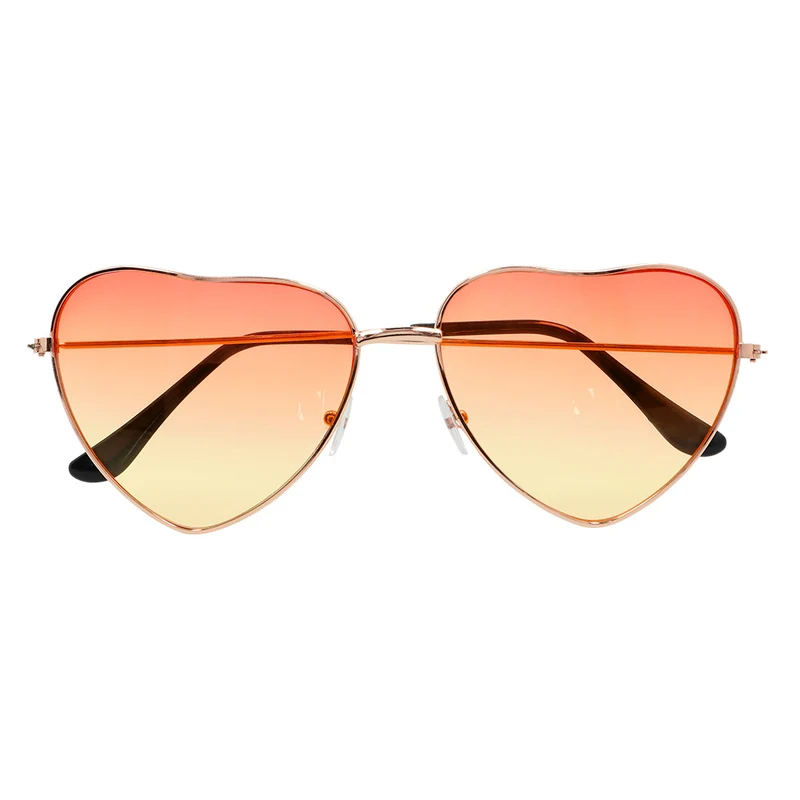 Partybrille "Groovy Love" Herzbrille | Gold Orange