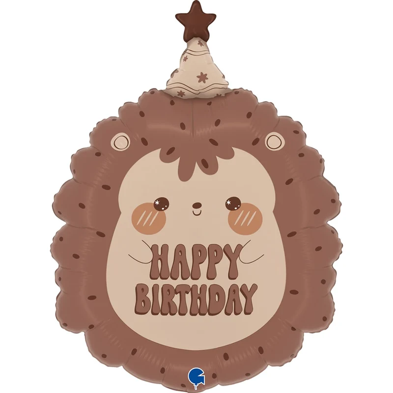 24" Folienballon Igel "Happy Birthday" | 61 cm