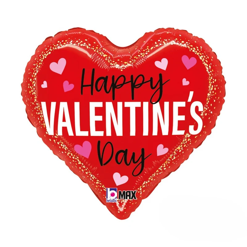 18"/Ø46cm Herz Folienballon "Happy Valentines Day"