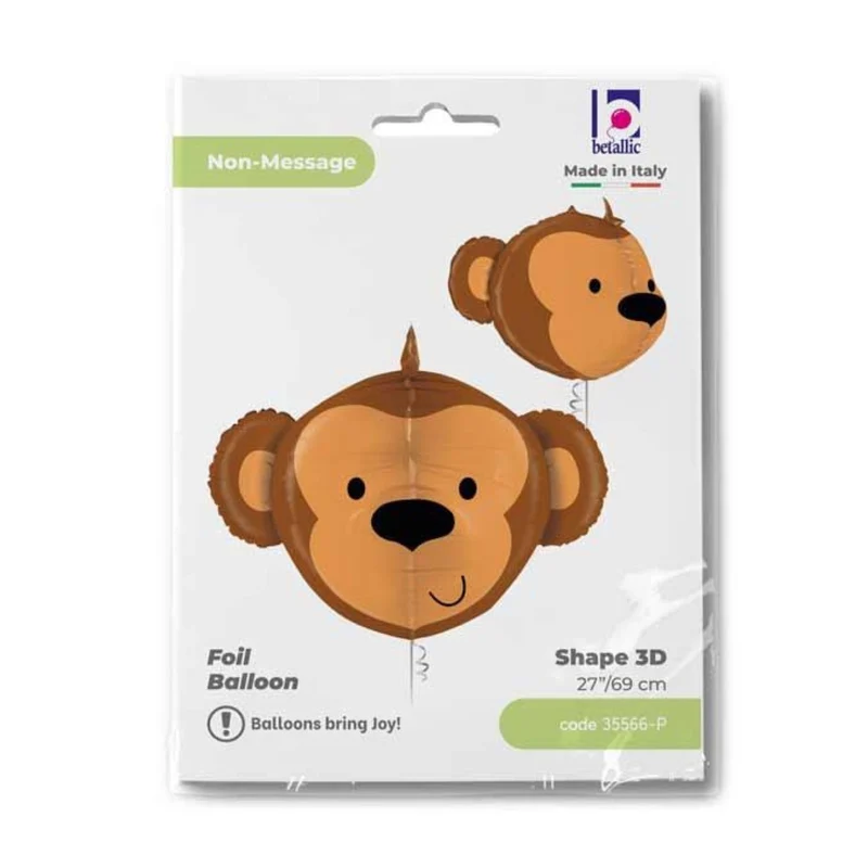 Shape Folienballon "Affe 3D" | 69 cm