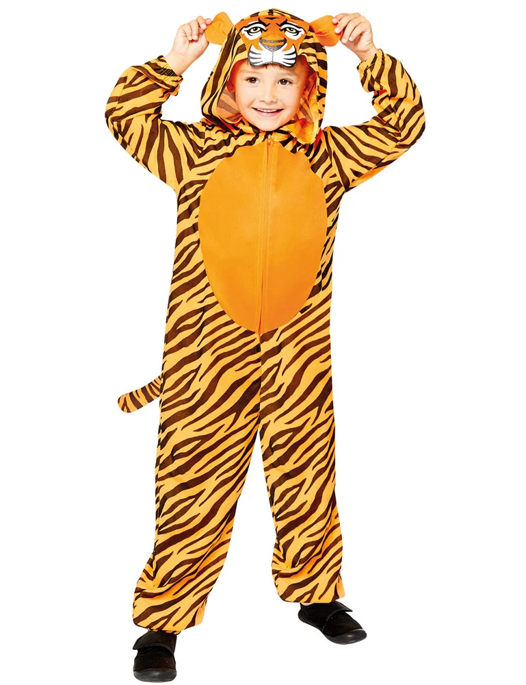Tiger Kostüm für Kinder - Onesie | Overall Tierkostüm Zoo Safari