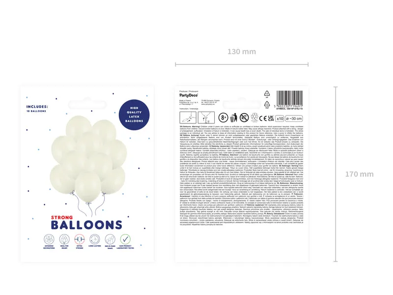 10 Stk. Luftballon Ø30cm "Uni Pastell" | Creme Weiß