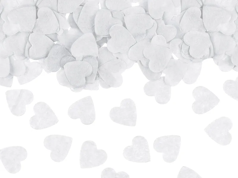 Konfetti Papier Herzen Weiß 15g